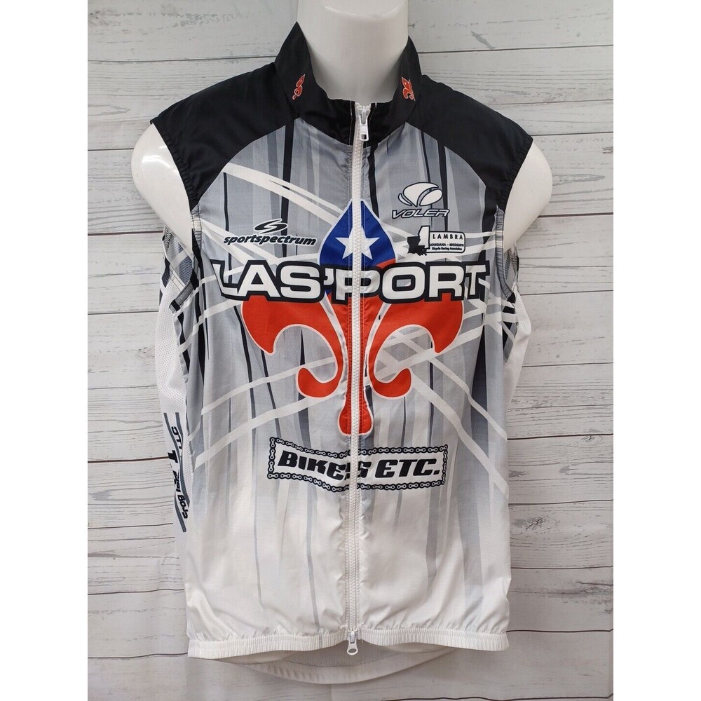 Voler Team Lasport Toyota Mens Cycling Jersey Sz L Red White Gray Mesh Sleeveles